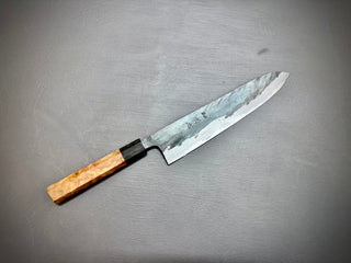 Hatsukokoro Kokugei Blue#1 Kurouchi Gyuto 240mm (cooks edge thinned & polished) w/custom handle