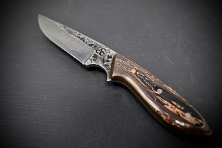 Murray Carter Jewel Damascus  Neck Knife 76mm