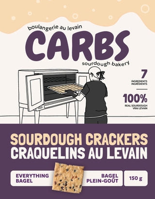 Carbs Everything Bagel Sourdough Crackers