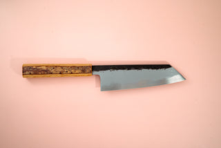 HADO Sumi Blue#1 Damascus Bunka 180mm W/Cherry Bark Handle