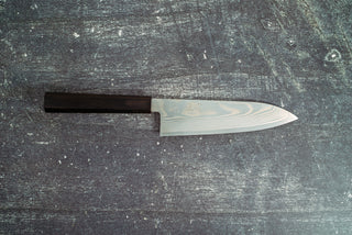 Hatsukokoro Ginsou Silver3 Nickel Damascus Santoku 180mm