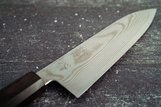 Hatsukokoro Ginsou Silver3 Nickel Damascus Santoku 180mm