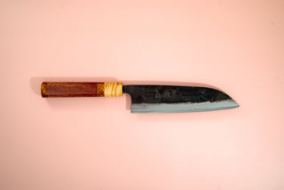 Hatsukokoro Kokugei Blue#1 Kurouchi Santoku 165mm