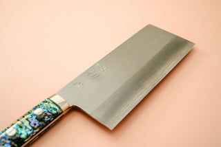 Nakagawa Silver3 Chinese Cleaver Abalone Handle