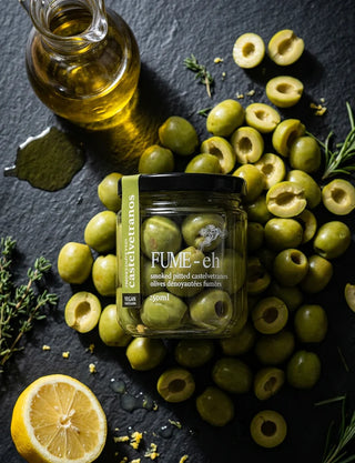 FUME-eh Gourmet Smoked Pitted Castelvetrano Olives
