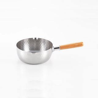 Yoshikawa Yukihira Saucepan 20 cm | 2.1 L Stainless Steel with Wooden Handle