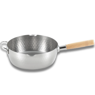Yoshikawa Yukihira 24 cm Pot | 3.6 L Stainless Steel with Wooden Handle