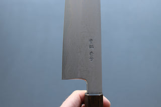 Yoshikazu Tanaka Blue1 Damascus Gyuto 240mm w/Black Oak Handle - The Cook's Edge