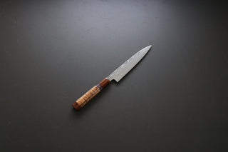 Sukenari ZDP189 Damascus petty 165mm w/Custom Handle - The Cook's Edge
