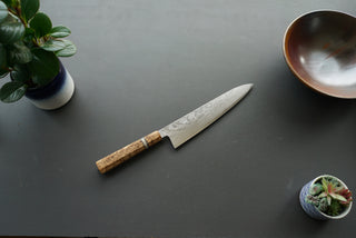 Shigeki Tanaka VG10 Damascus Gyuto 240mm w/Custom Handle - The Cook's Edge