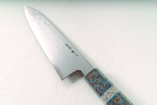 Nakagawa x Myojin Blue #1 Damascus Gyuto 210mm w/Custom Handle - The Cook's Edge